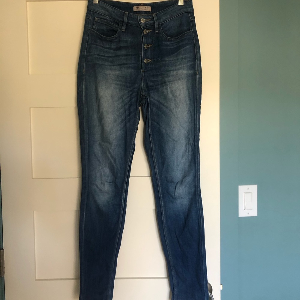 Guess High Waisted Button Fly Jeans